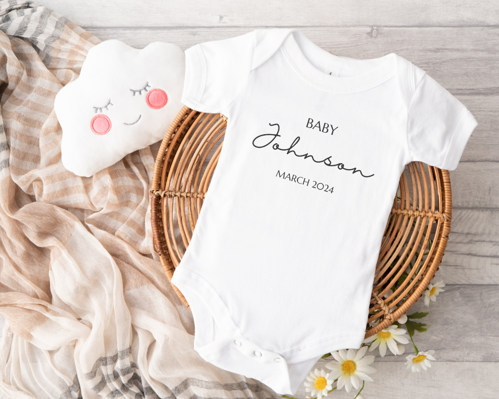 Personalised Baby Bodysuit - Pregnancy Announcement
